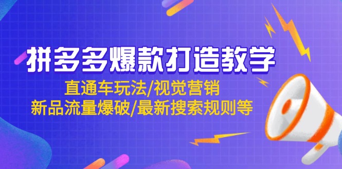 拼多多爆款打造教学：直通车玩法/视觉营销/新品流量爆破/最新搜索规则等-项才网课-资源网-最新项目分享网