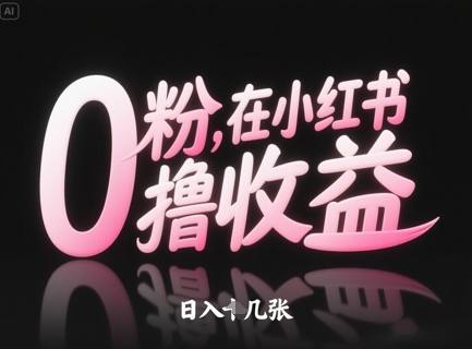 0粉在小红书撸收益，日入几张-项才网课-资源网-最新项目分享网